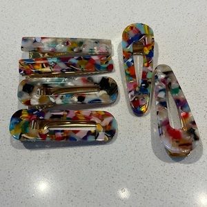 6 peice trendy hair clip accessories